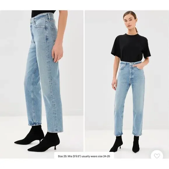 Agolde The 90's Pinch Waist Cropped Jeans Sz 26